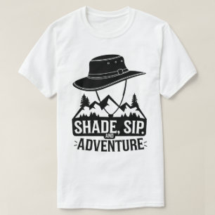Outdoor Camping Hat Mountains Adventure Art T-Shirt
