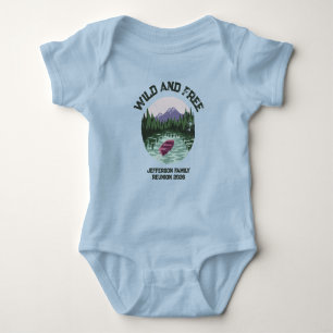 Outdoor Camping Wild and Free Custom Reunion  Baby Bodysuit