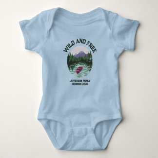 Outdoor Camping Wild and Free Custom Reunion Baby Bodysuit