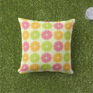 Outdoor Citrus Pattern Throw Pillow