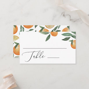 Outdoor Citrus Wedding Watercolor Summer Orange Place Card
