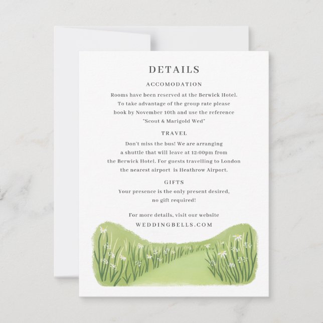 Outdoor Details Enclosure Card with Grassy Trail (Front)