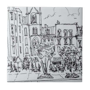 Outdoor Dining along Indiana St. Washington DC Ceramic Tile