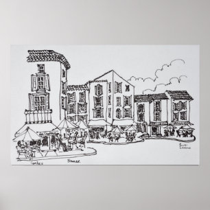 Outdoor Dining Gordes, South of France Poster