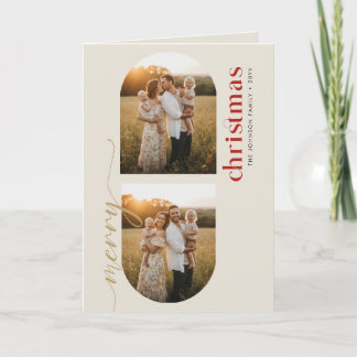 Outdoor Family Portrait Christmas Photo Folded Holiday Card