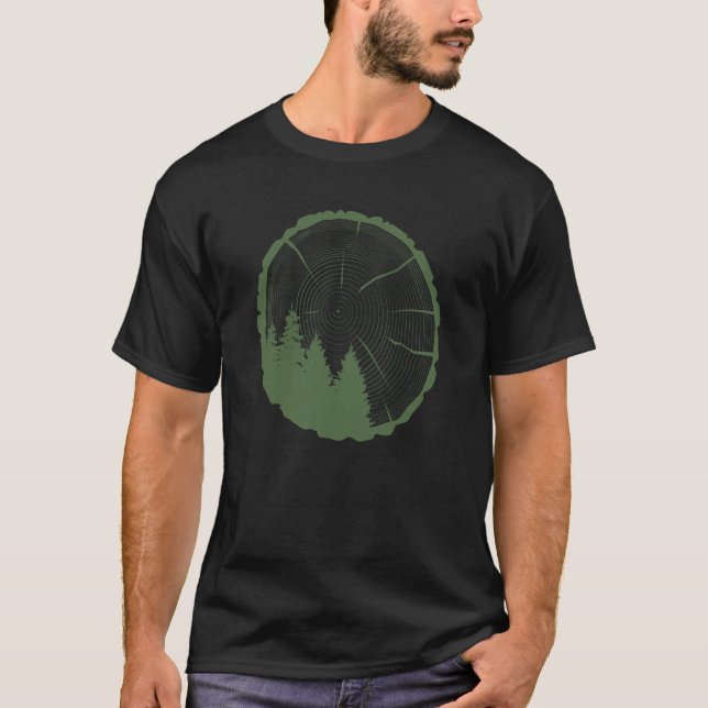 Outdoor Fashion Style Dark Green Gorpcore T-Shirt (Front)