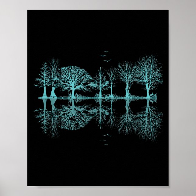 Outdoor Forest Trees Reflection Wildlife Nature Poster (Front)