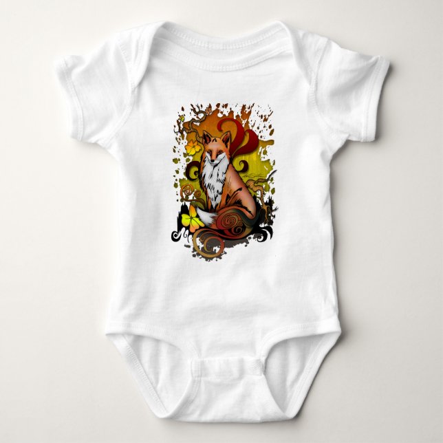 Outdoor Fox  Baby Bodysuit (Front)