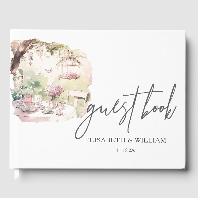 Outdoor Garden Wedding Personalised Guest Book (Front)