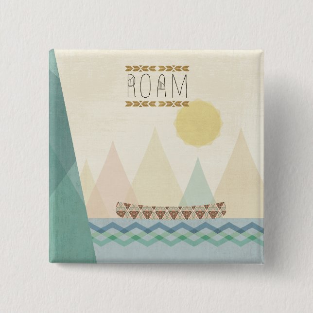 Outdoor Geo II | Roam 15 Cm Square Badge (Front)