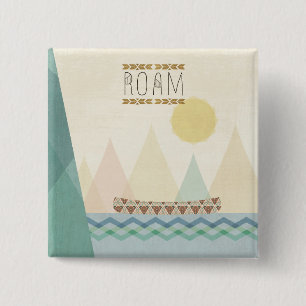 Outdoor Geo II   Roam 15 Cm Square Badge