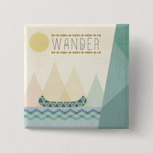 Outdoor Geo III | Wander 15 Cm Square Badge (Front)