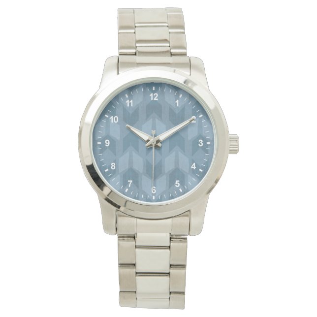 Outdoor Geo Step | Blue Arrow Pattern Watch (Front)