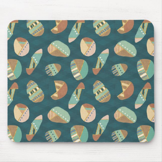 Outdoor Geo Step | Blue Pattern Mouse Pad (Front)