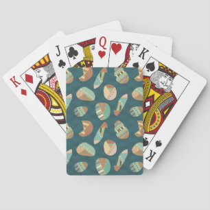 Outdoor Geo Step Blue Pattern Playing Cards