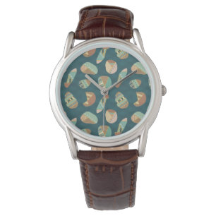 Outdoor Geo Step   Blue Pattern Watch