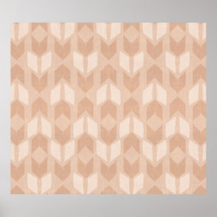 Outdoor Geo Step   Coral Arrow Pattern Poster