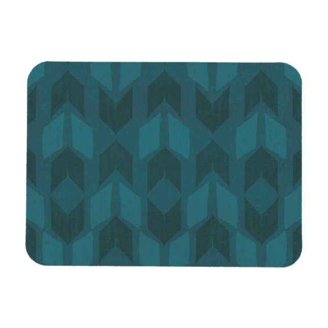 Outdoor Geo Step | Dark Teal Pattern Magnet (Horizontal)