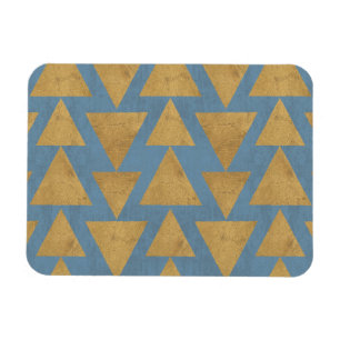 Outdoor Geo Step Gold & Blue Pattern Magnet