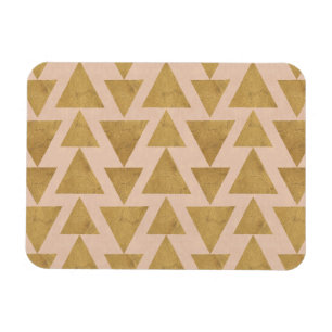 Outdoor Geo Step Gold & Coral Geometric Pattern Magnet