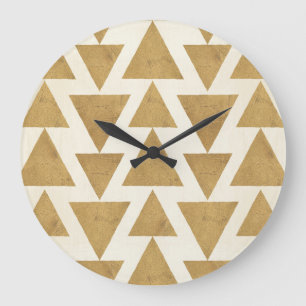 Outdoor Geo Step   Gold Geometric Pattern Large Clock