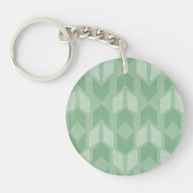 Outdoor Geo Step | Green Arrow Pattern Key Ring (Front)