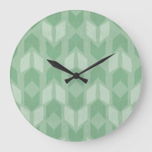 Outdoor Geo Step   Green Arrow Pattern Large Clock