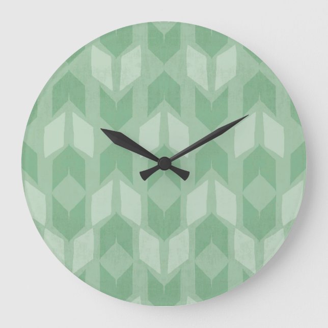 Outdoor Geo Step | Green Arrow Pattern Large Clock (Front)