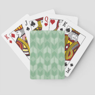 Outdoor Geo Step   Green Arrow Pattern Playing Cards