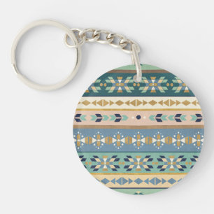 Outdoor Geo Step Indian Pattern Key Ring