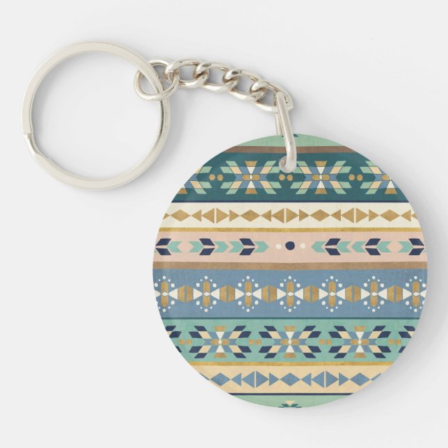 Outdoor Geo Step | Indian Pattern Key Ring (Front)