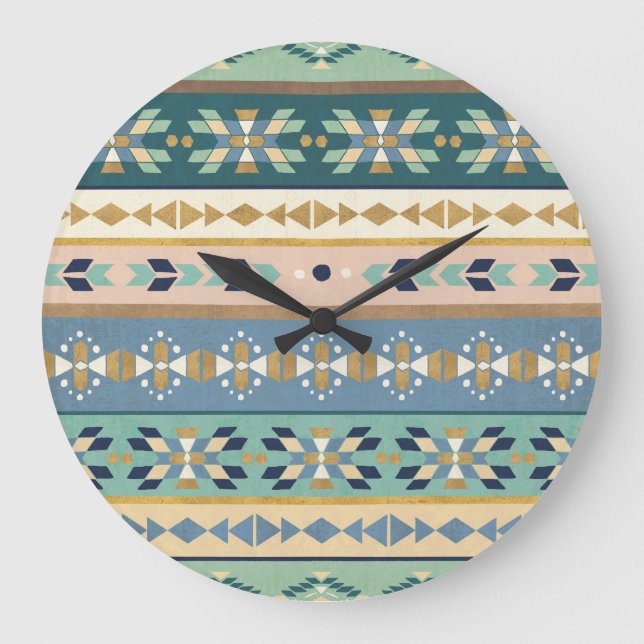 Outdoor Geo Step | Indian Pattern Large Clock (Front)
