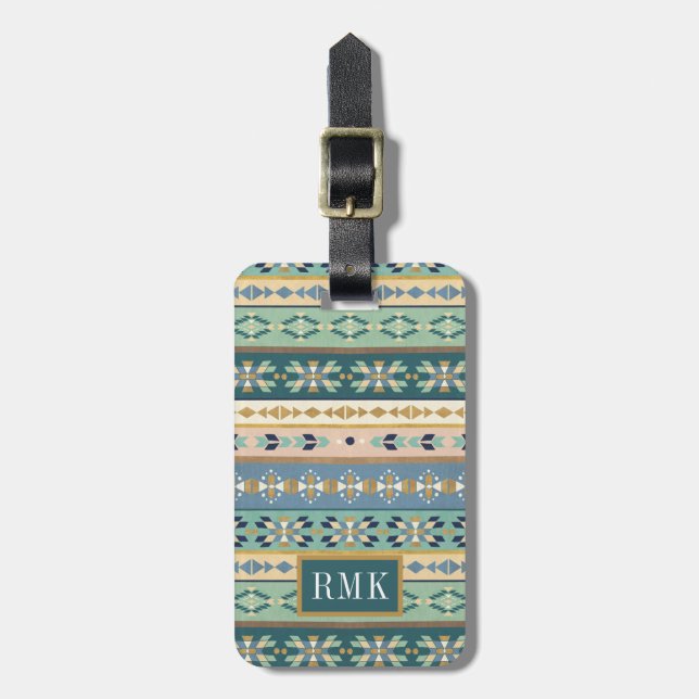 Outdoor Geo Step | Indian Pattern Luggage Tag (Front Vertical)