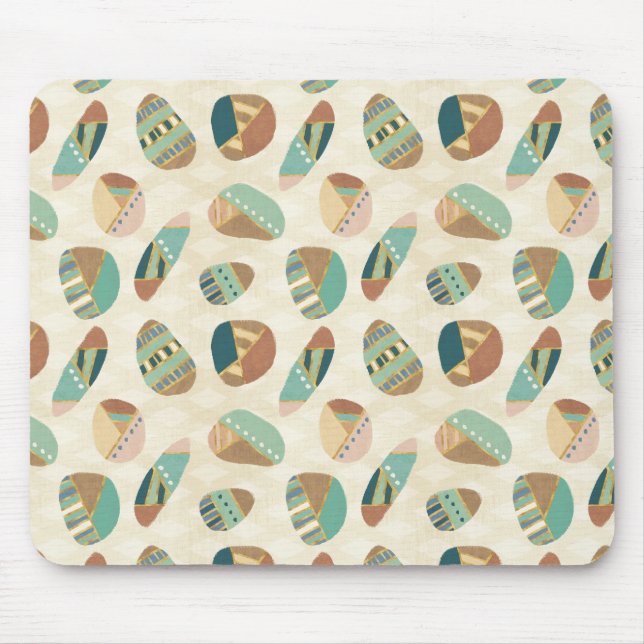 Outdoor Geo Step  | Teal Pattern Mouse Pad (Front)