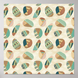 Outdoor Geo Step    Teal Pattern Poster