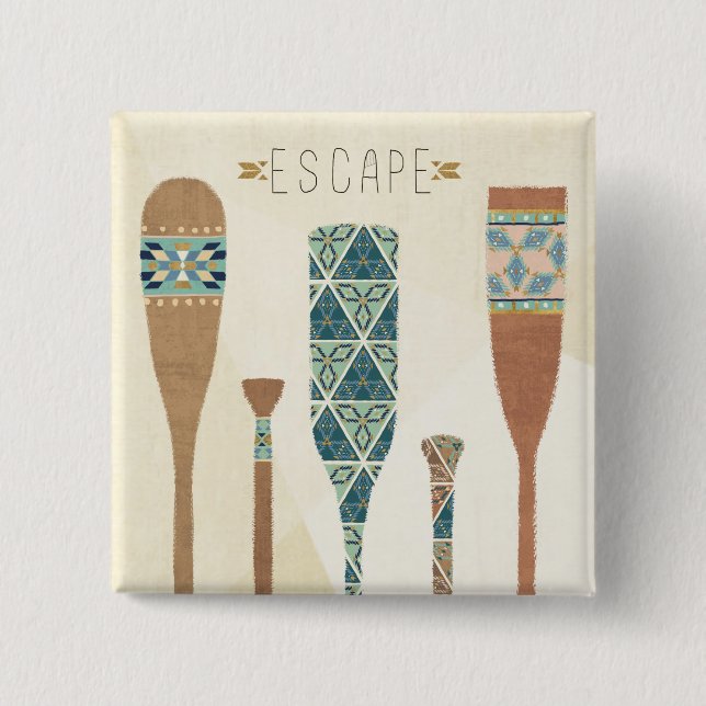 Outdoor Geo VI | Escape 15 Cm Square Badge (Front)