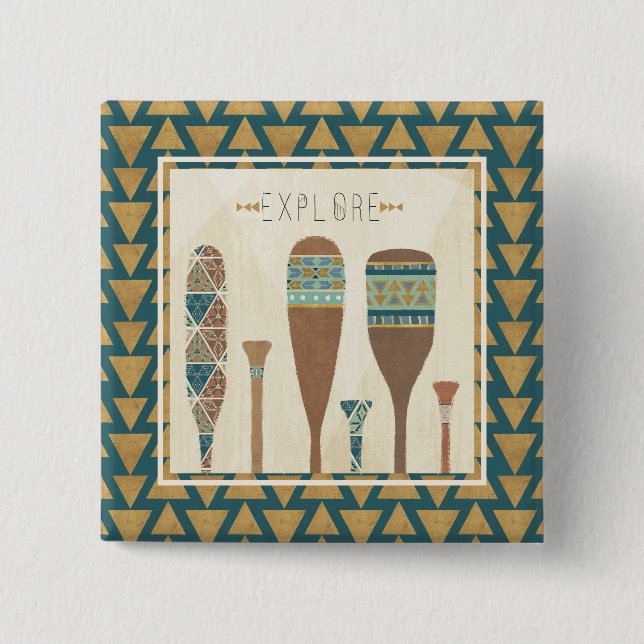 Outdoor Geo VII | Explore 15 Cm Square Badge (Front)