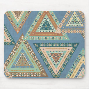 Outdoor Geo X   Blue Tribal Indian Pattern Mouse Pad