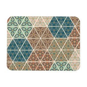 Outdoor Geo XI Blue & Green Tribal Pattern Magnet