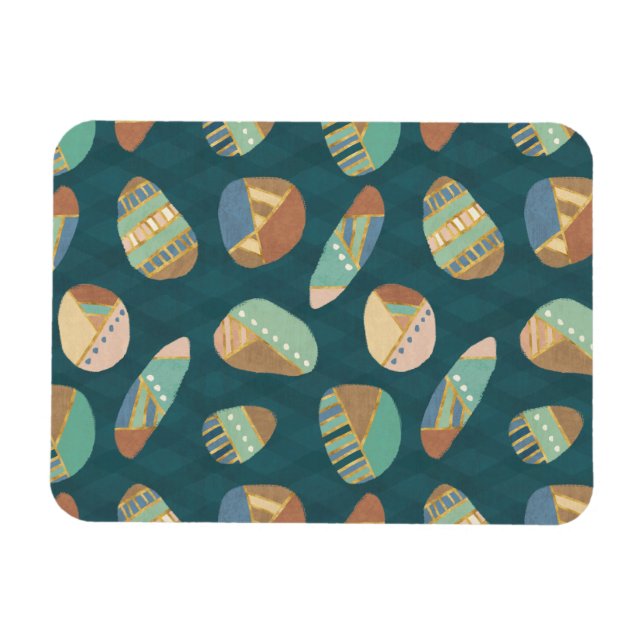 Outdoor Geo XII | Blue & Green Geometric Pattern Magnet (Horizontal)
