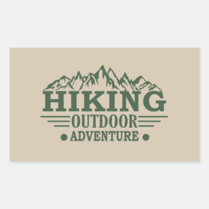 Outdoor hike hikers hiking adventure  rectangular sticker