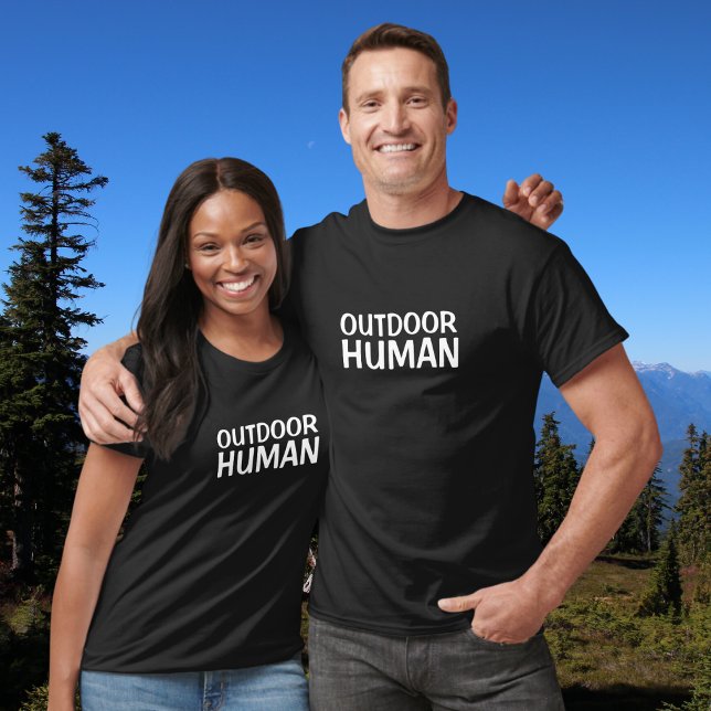 Outdoor Human Bold Block Typography T-Shirt (Creator Uploaded)