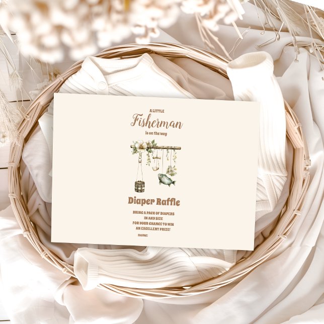 Outdoor Little Fisherman Fishing  Diapper Raffle Enclosure Card (Creator Uploaded)