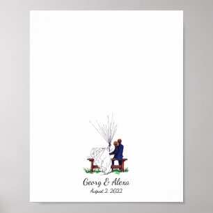 Outdoor Love Wedding Couple Fingerprint Guest Book