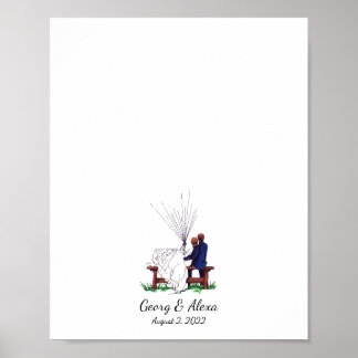 Outdoor Love Wedding Couple Fingerprint Guest Book