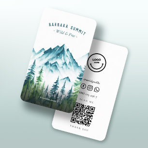 Outdoor Mountain Pine Forest Adventure Guide Business Card