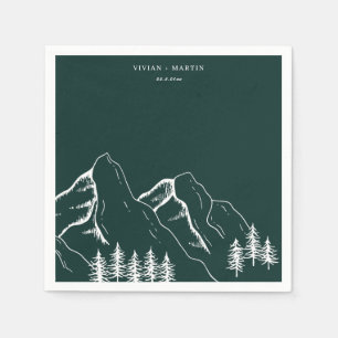Outdoor Mountain Pine Tree Wedding Napkin