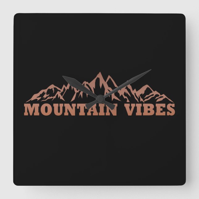 Outdoor mountain vibes adventure square wall clock (Front)