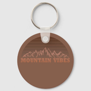 outdoor mountain vibes vintage retro sunset key ring