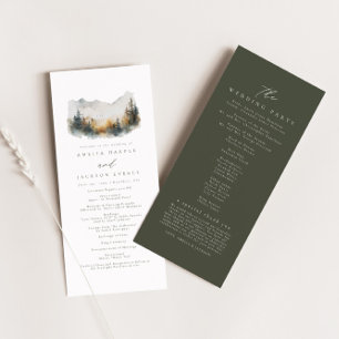 Outdoor Mountain Wedding Order of Events Program